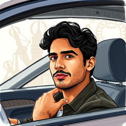 A creative portrait of a man in his late 20s to early 30s with South Asian heritage and a modern US lifestyle