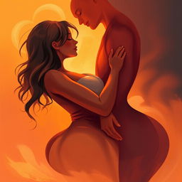 An abstract representation of sexual intimacy, focusing on the emotions and connection between two bodies intertwined