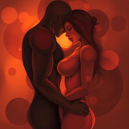 An abstract representation of sexual intimacy, focusing on the emotions and connection between two bodies intertwined