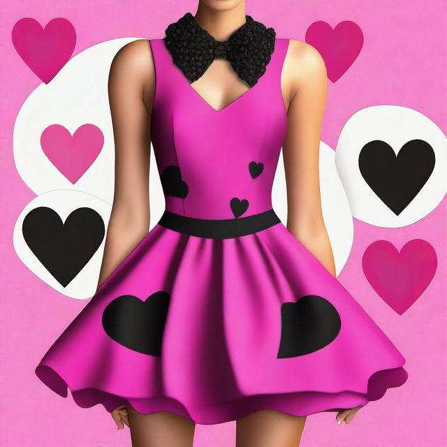 The image is a digital art depiction of a unique and fashionable sleeveless skater mini dress