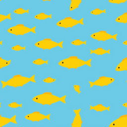 A simple geometric fish design featuring a single type of fish, styled in a minimalistic manner