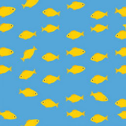 A simple geometric fish design featuring a single type of fish, styled in a minimalistic manner