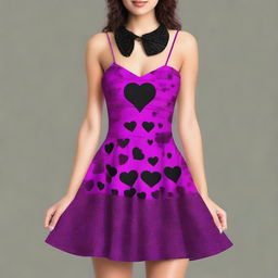 The image is a digital art depiction of a unique and fashionable sleeveless skater mini dress