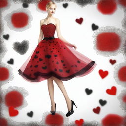 A digital art image presents a unique and fashionable strapless skater cocktail dress