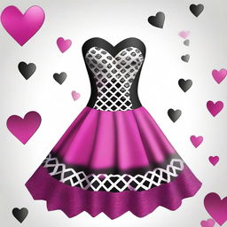 This is a high-quality digital art image featuring a unique and fashionable strapless skater cocktail dress