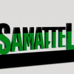 The word 'SAMATEL' prominently displayed, styled with the colors of the new Syrian flag, incorporating a rich green and deep black