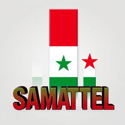 The word 'SAMATEL' prominently displayed, designed with the vibrant colors of the Syrian flag: red, white, and green