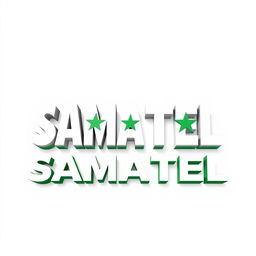 The word 'SAMATEL' prominently displayed, designed with the vibrant colors of the Syrian flag: red, white, and green
