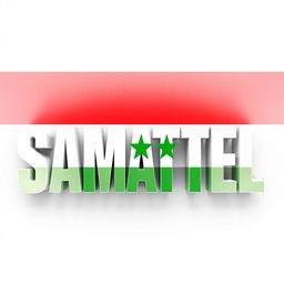 The word 'SAMATEL' prominently displayed, designed with the vibrant colors of the Syrian flag: red, white, and green