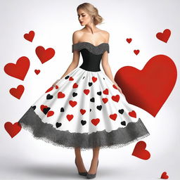 This is a high-quality digital art image featuring a unique and fashionable strapless cocktail dress