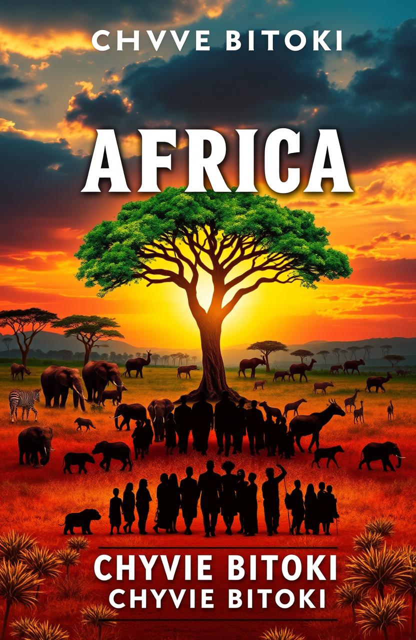 A captivating book cover design for 'Africa, Cradle of Humanity' by Chyvie BITOKI