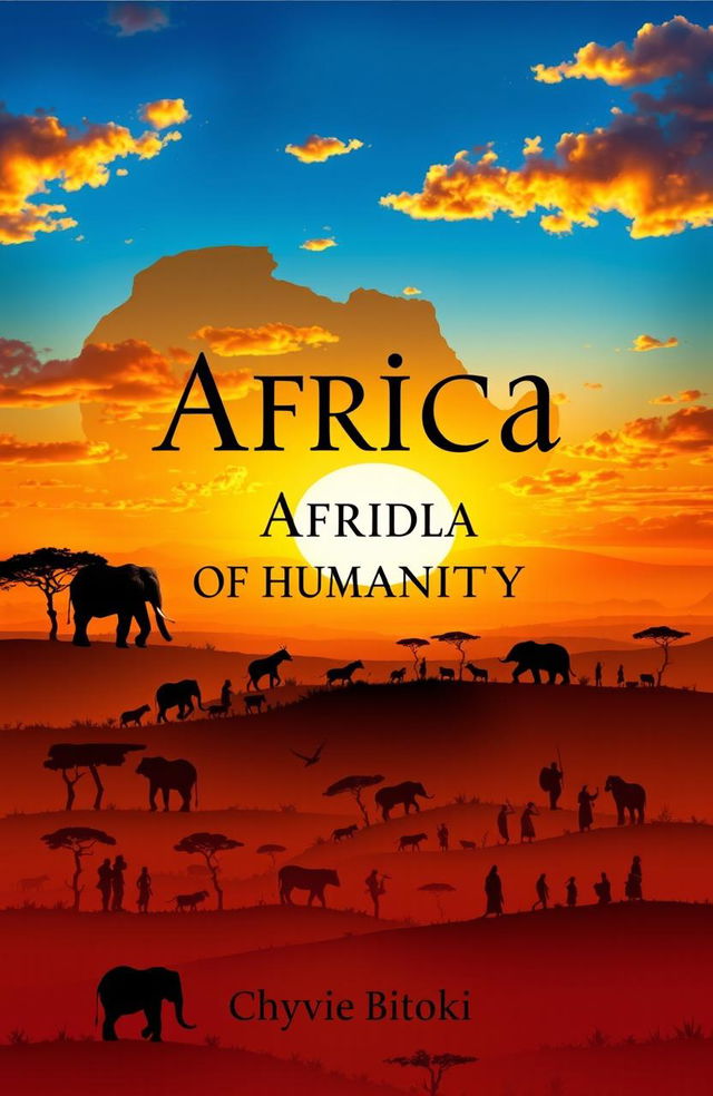 A captivating book cover design for a novel titled 'Africa, Cradle of Humanity' by Chyvie Bitoki