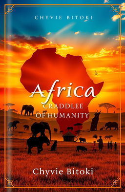 A captivating book cover design for a novel titled 'Africa, Cradle of Humanity' by Chyvie Bitoki