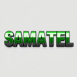 The word 'SAMATEL' styled in bold, modern typography, colored with the vibrant green, black, and white colors of the Syrian flag