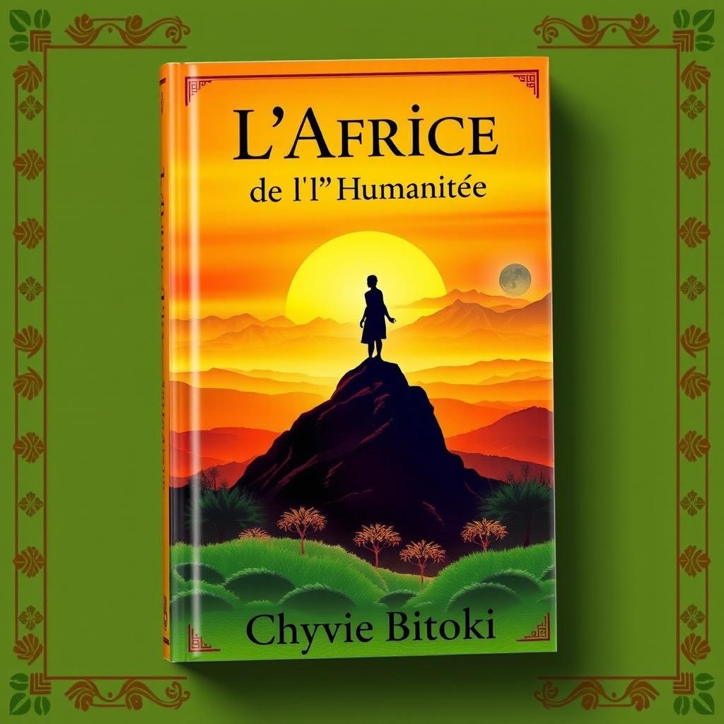 A captivating book cover for a novel titled 'L'Afrique, Berceau de l'Humanité' by Chyvie Bitoki