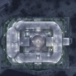 aerial view futuristic maximum-security penitentiary based on https://files.dreamhome.software/files/static/36926