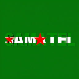 The word "SAMATEL" vividly colored in green, inspired by the colors of the Syrian flag