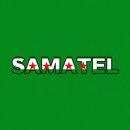 The word "SAMATEL" vividly colored in green, inspired by the colors of the Syrian flag