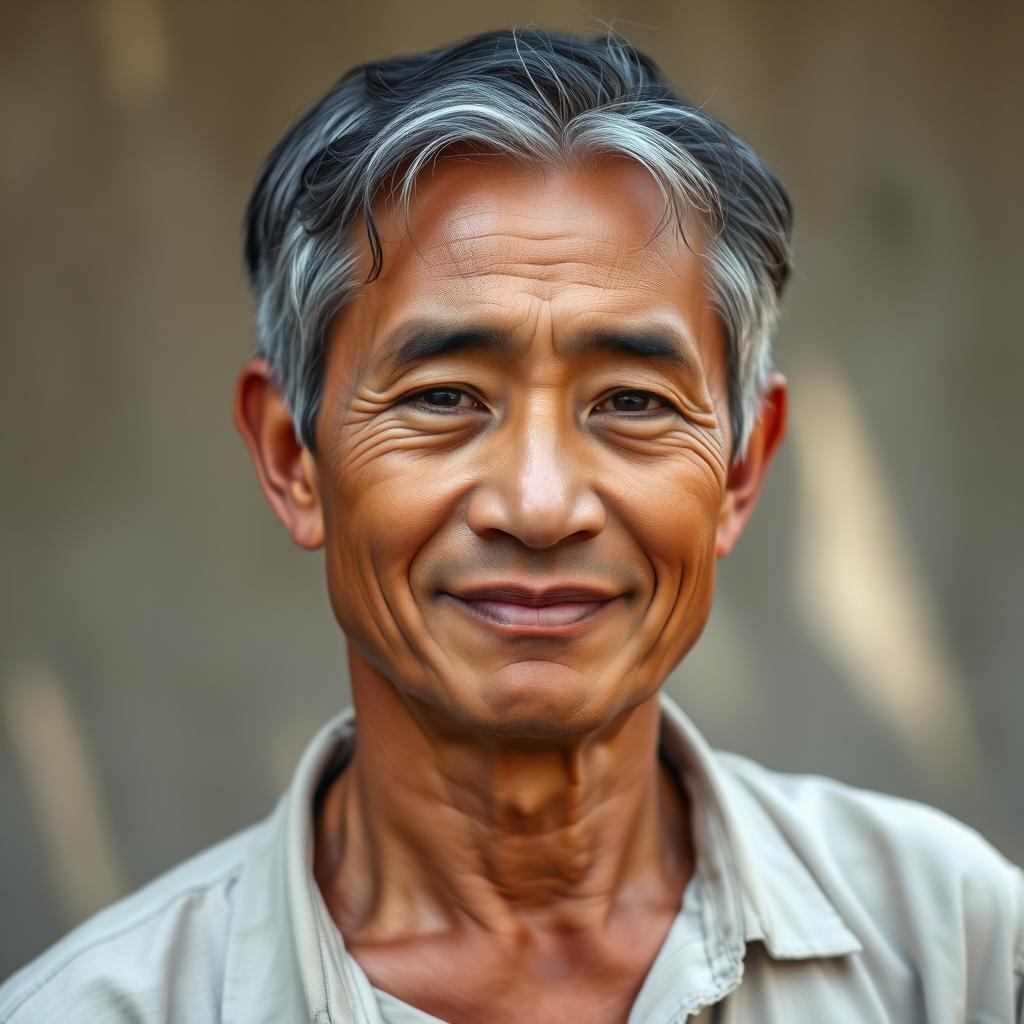 A lifelike portrait of a middle-aged male from Jawa, Indonesia