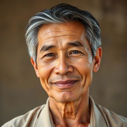 A lifelike portrait of a middle-aged male from Jawa, Indonesia