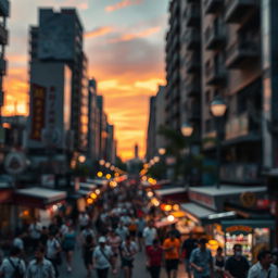 A visually striking image showcasing an urban landscape at sunset