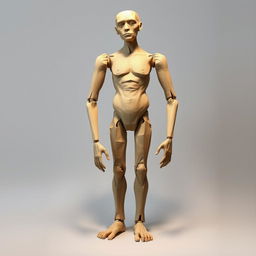 An iconic statue approximately one and a half meters tall, featuring elongated, minimalistic limbs and a simple, elegant body design