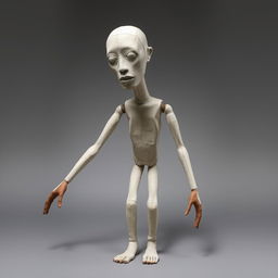 An iconic statue approximately one and a half meters tall, featuring elongated, minimalistic limbs and a simple, elegant body design