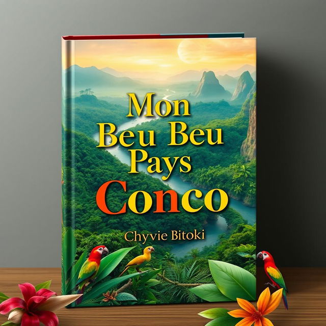 A beautiful book cover design for "Mon Beau Pays Congo" by Chyvie Bitoki