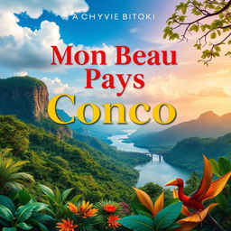 A beautiful book cover design for "Mon Beau Pays Congo" by Chyvie Bitoki