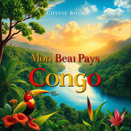 A beautiful book cover design for "Mon Beau Pays Congo" by Chyvie Bitoki
