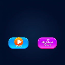 A digital interface design featuring two buttons at the bottom of the screen