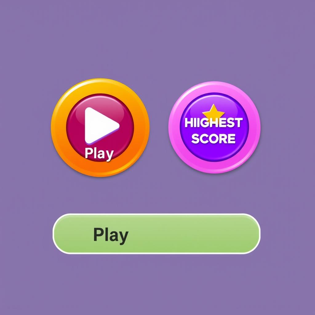 A digital interface design featuring two buttons at the bottom of the screen