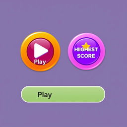 A digital interface design featuring two buttons at the bottom of the screen