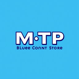 A logo design featuring the letters 'MTP' prominently displayed, designed for a blue container store