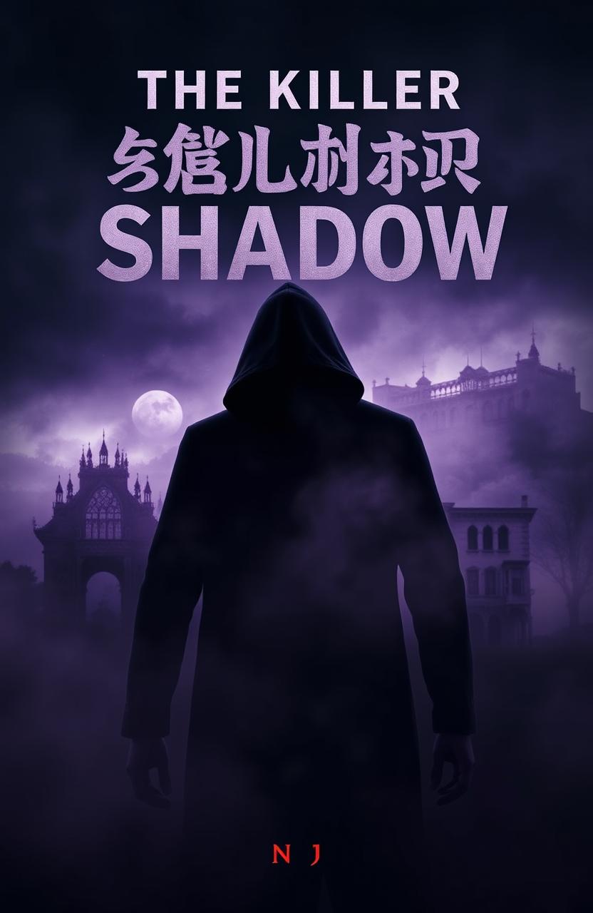 A captivating novel cover design for "The Killer Shadow" (translated: الظل القاتل)