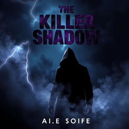 A mysterious and atmospheric novel cover design for "The Killer Shadow"