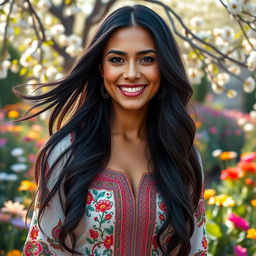 A beautiful portrait of a woman named Nasrin, radiating grace and elegance