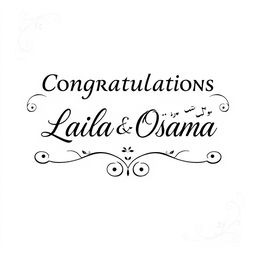 A beautiful marriage congratulation card featuring an elegant design in black and white
