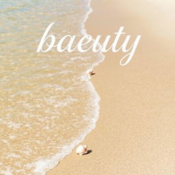 A beautiful beach scene featuring a sunny shore with gentle waves lapping at the sand