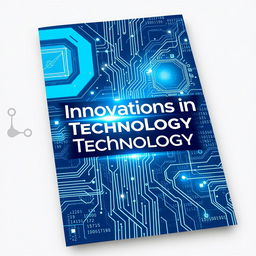 A sleek, modern cover design for a document on technology, featuring a high-tech background with abstract digital patterns, circuit board imagery, and binary code snippets