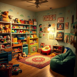 A nostalgic children's room filled with toys and childhood memories