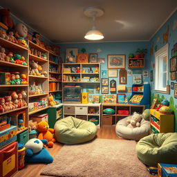 A nostalgic children's room filled with toys and childhood memories