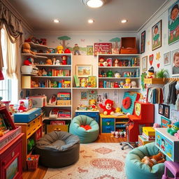 A nostalgic children's room filled with toys and childhood memories