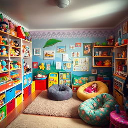 A nostalgic children's room filled with toys and childhood memories