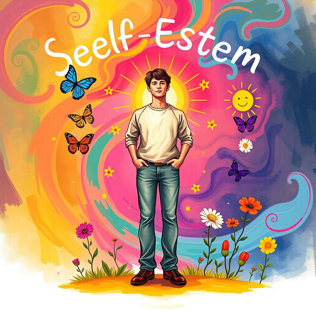 An artistic representation of self-esteem, symbolizing confidence and inner strength