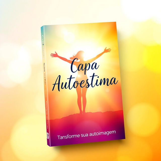 A visually striking book cover design for a self-esteem themed book, featuring a vibrant and uplifting composition