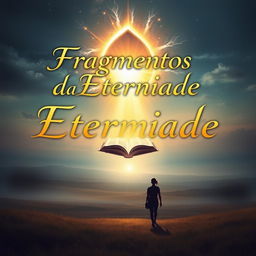 A mystical and abstract book cover for 'Fragmentos da Eternidade'