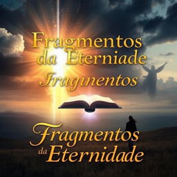 A mystical and abstract book cover for 'Fragmentos da Eternidade'