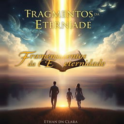 A mystical and abstract book cover for 'Fragmentos da Eternidade'