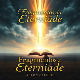 A mystical and abstract book cover for 'Fragmentos da Eternidade'